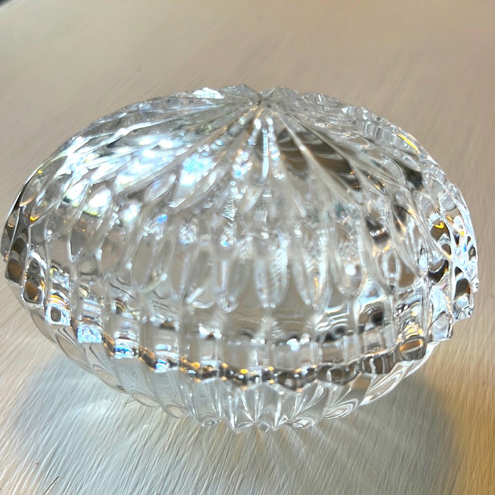 Vintage crystal egg trinket box